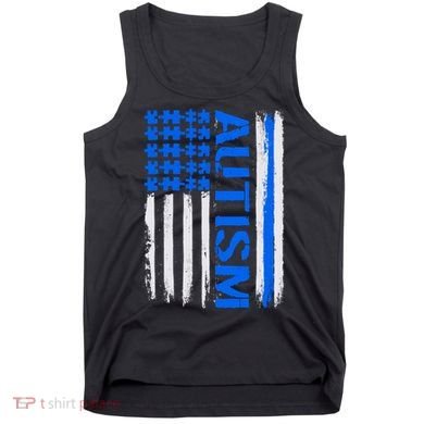 USA Autism Awareness Puzzle Flag Tank Top