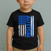 USA Autism Awareness Puzzle Flag Toddler T-Shirt thumb 2