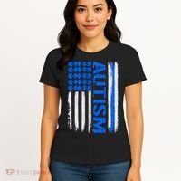 USA Autism Awareness Puzzle Flag Women's T-Shirt thumb 4