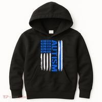USA Autism Awareness Puzzle Flag Kids Hoodie thumb 0