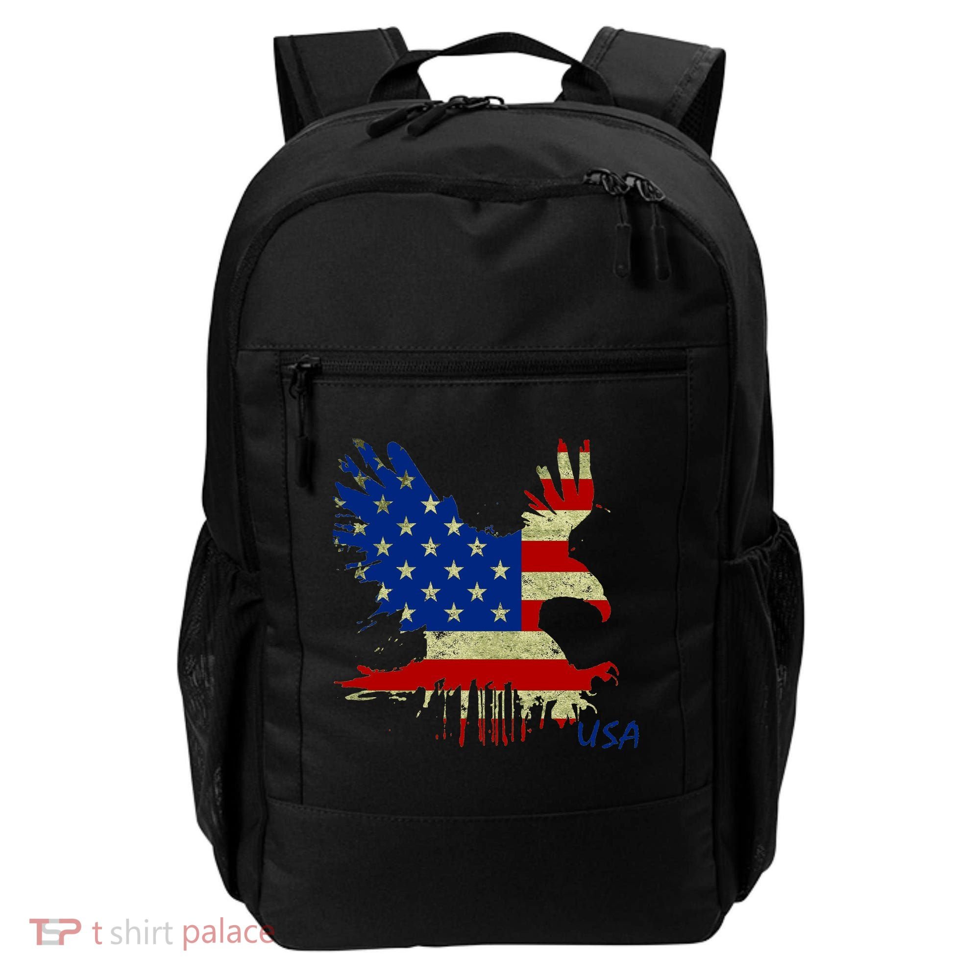 USA Bald Eagle Flag Drip 4th of July Backpack