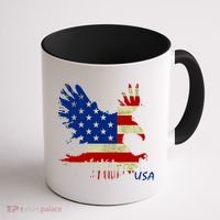USA Bald Eagle Flag Drip 4th of July Coffee Mug thumb 1