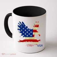 USA Bald Eagle Flag Drip 4th of July Coffee Mug thumb 0