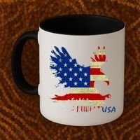 USA Bald Eagle Flag Drip 4th of July Coffee Mug thumb 2