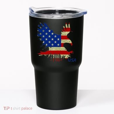 USA Bald Eagle Flag Drip 4th of July Tumbler