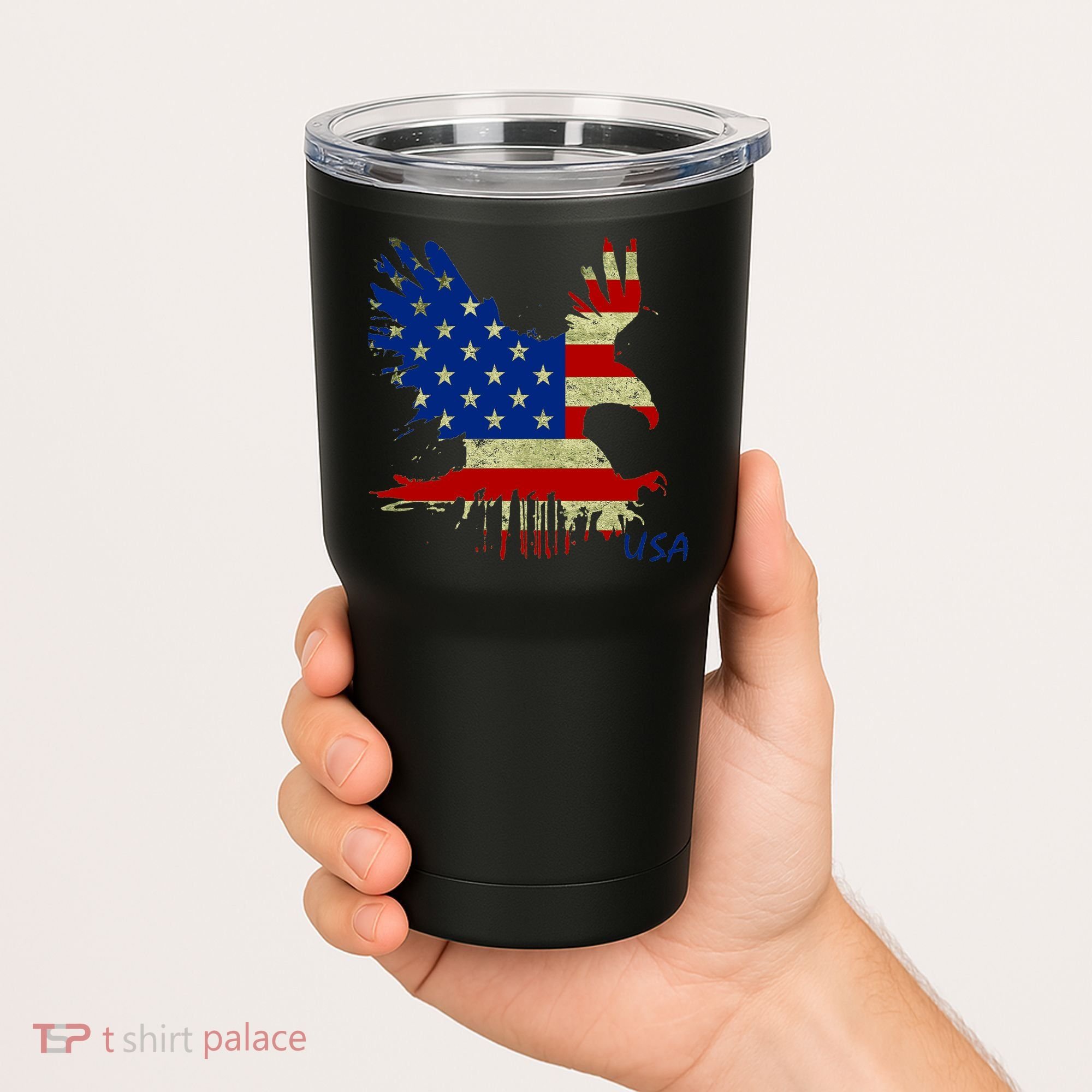 USA Bald Eagle Flag Drip 4th of July Tumbler