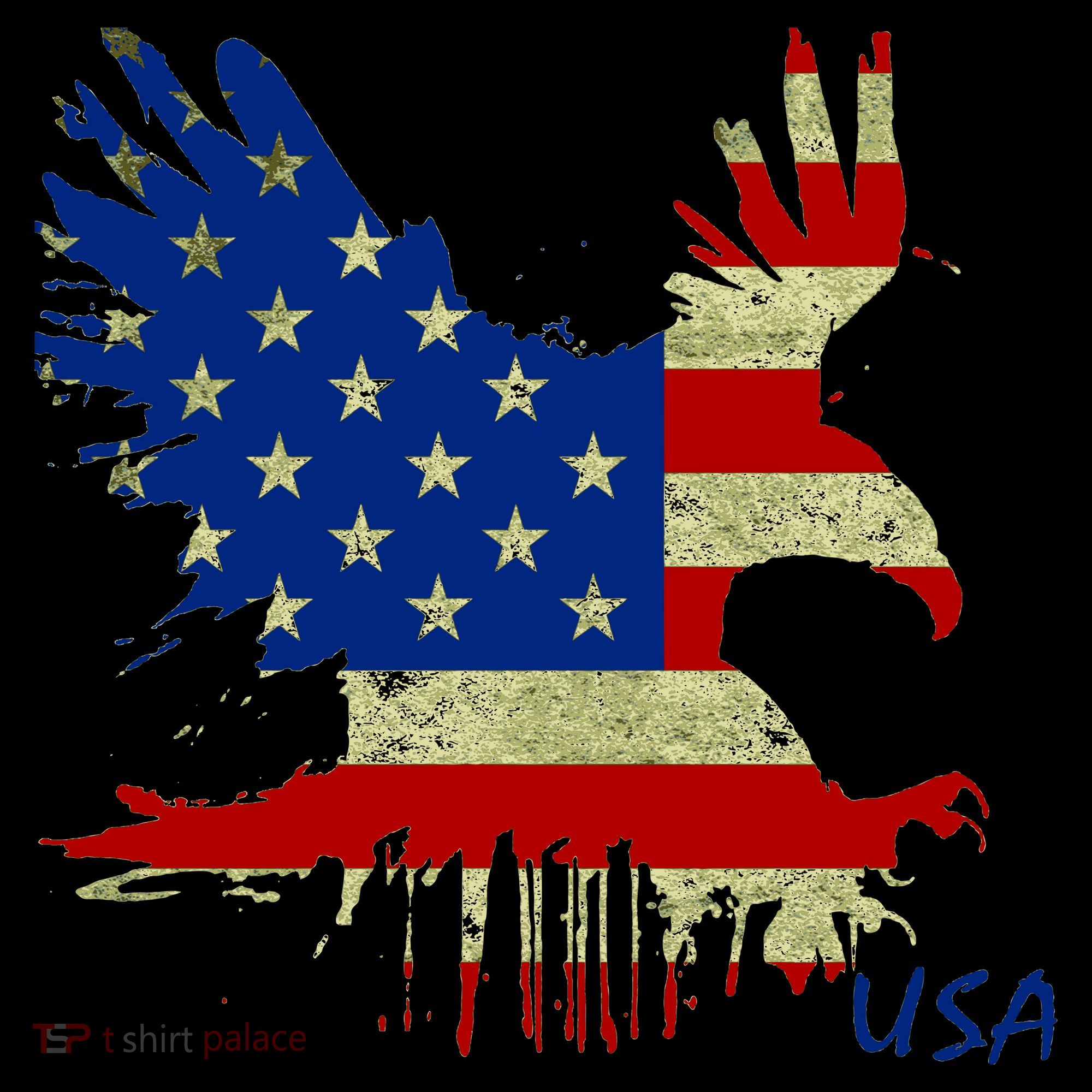 USA Bald Eagle Flag Drip 4th of July Ornament