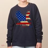 USA Bald Eagle Flag Drip 4th of July Women's Sweatshirt thumb 0