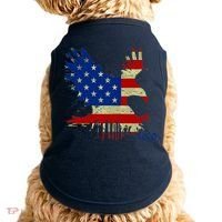 USA Bald Eagle Flag Drip 4th of July Doggie Tank thumb 0