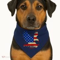 USA Bald Eagle Flag Drip 4th of July USA-Made Doggie Bandana thumb 1