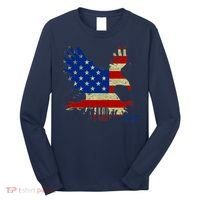 USA Bald Eagle Flag Drip 4th of July Long Sleeve Shirt thumb 0