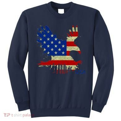 USA Bald Eagle Flag Drip 4th of July Sweatshirt