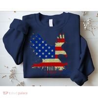 USA Bald Eagle Flag Drip 4th of July Sweatshirt thumb 2