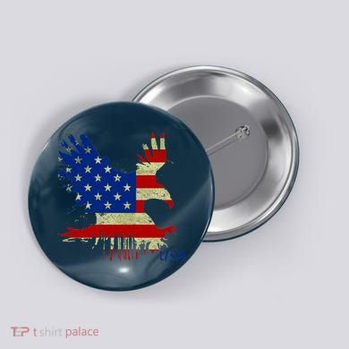USA Bald Eagle Flag Drip 4th of July Button