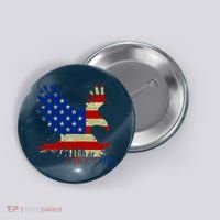 USA Bald Eagle Flag Drip 4th of July Button thumb 0