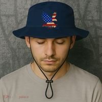 USA Bald Eagle Flag Drip 4th of July Bucket Hat thumb 2