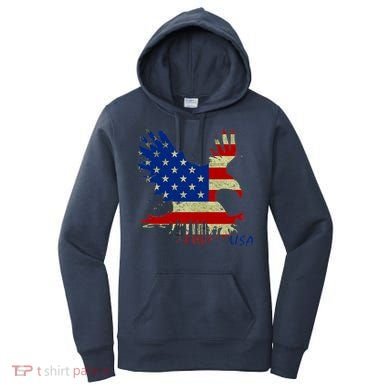 USA Bald Eagle Flag Drip 4th of July Women's Hoodie