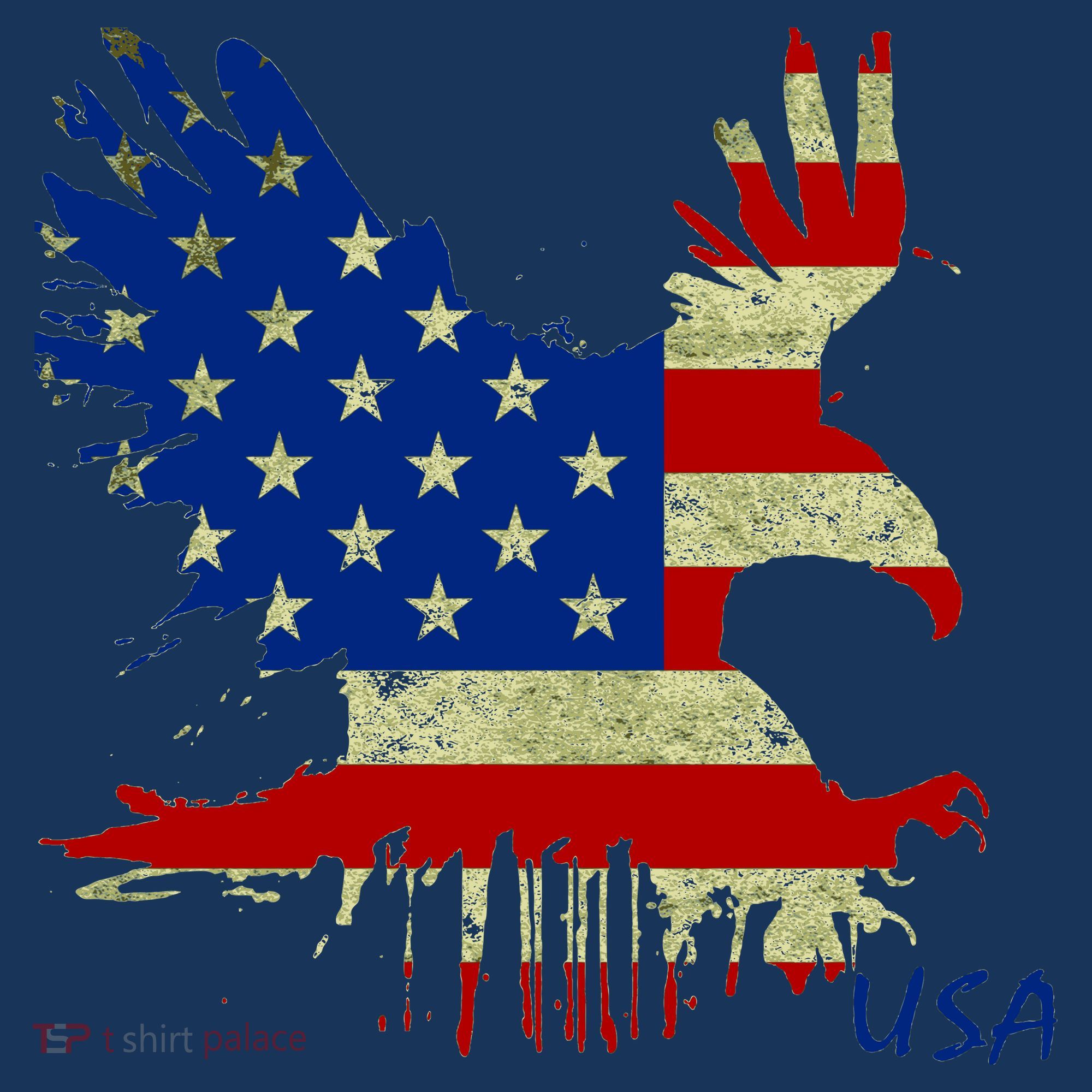USA Bald Eagle Flag Drip 4th of July Baby Bodysuit