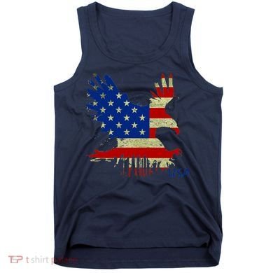 USA Bald Eagle Flag Drip 4th of July Tank Top