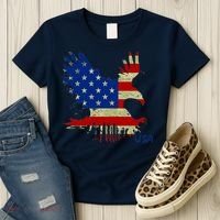 USA Bald Eagle Flag Drip 4th of July Women's T-Shirt thumb 3
