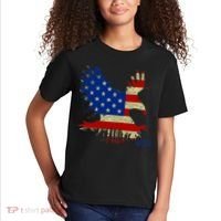 USA Bald Eagle Flag Drip 4th of July Kids T-Shirt thumb 2