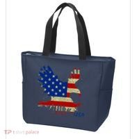 USA Bald Eagle Flag Drip 4th of July Tote Bag thumb 3