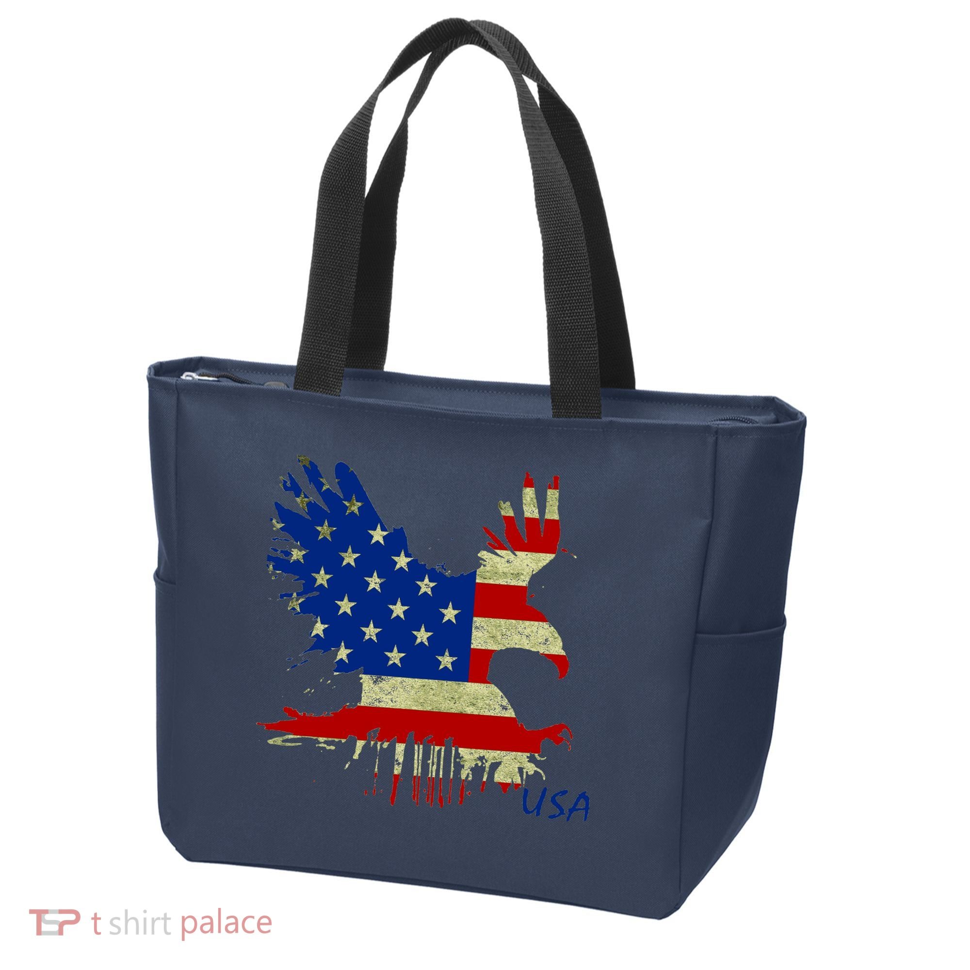 USA Bald Eagle Flag Drip 4th of July Tote Bag