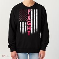 USA Breast Cancer Awareness Fight Logo Women's Sweatshirt thumb 0