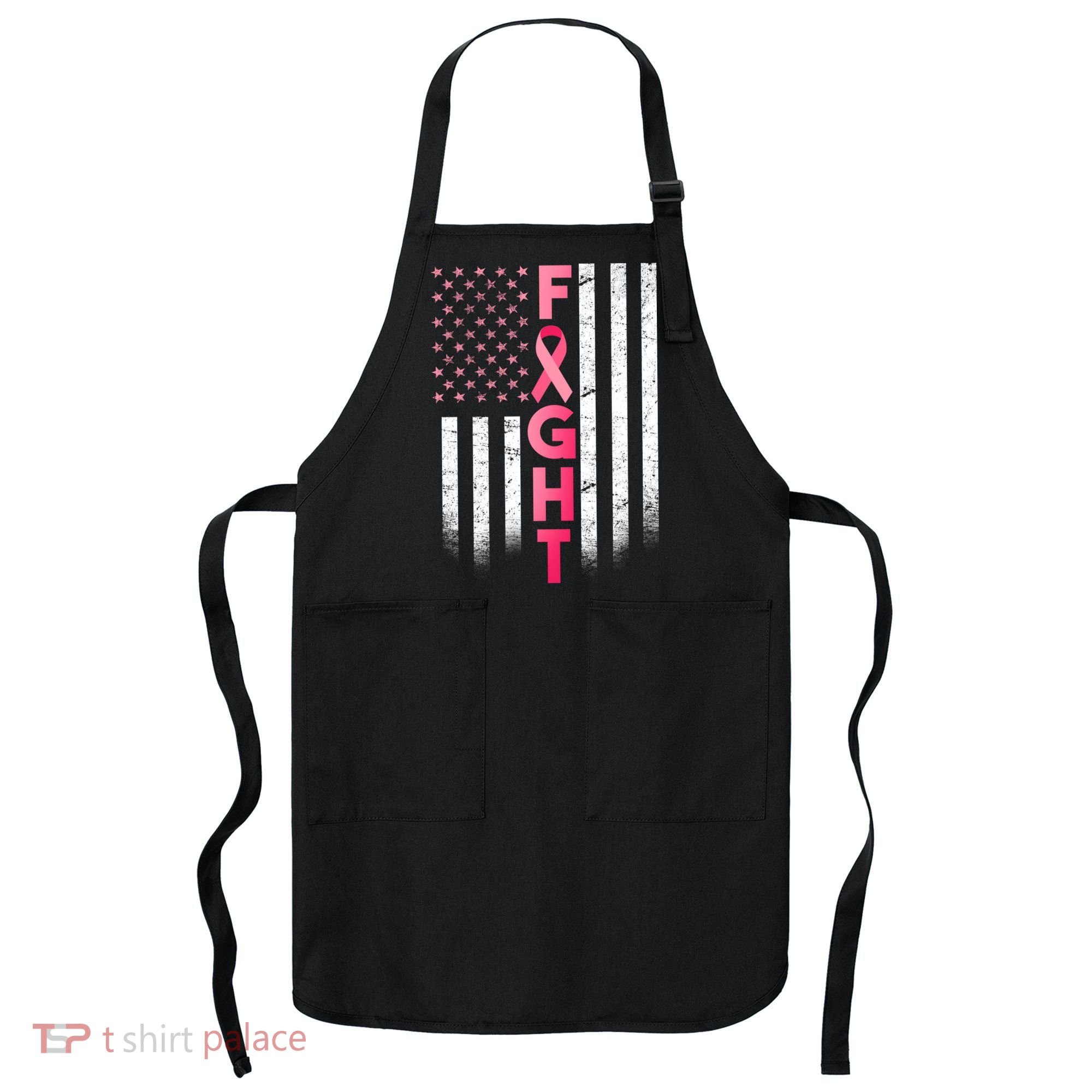 USA Breast Cancer Awareness Fight Logo Apron