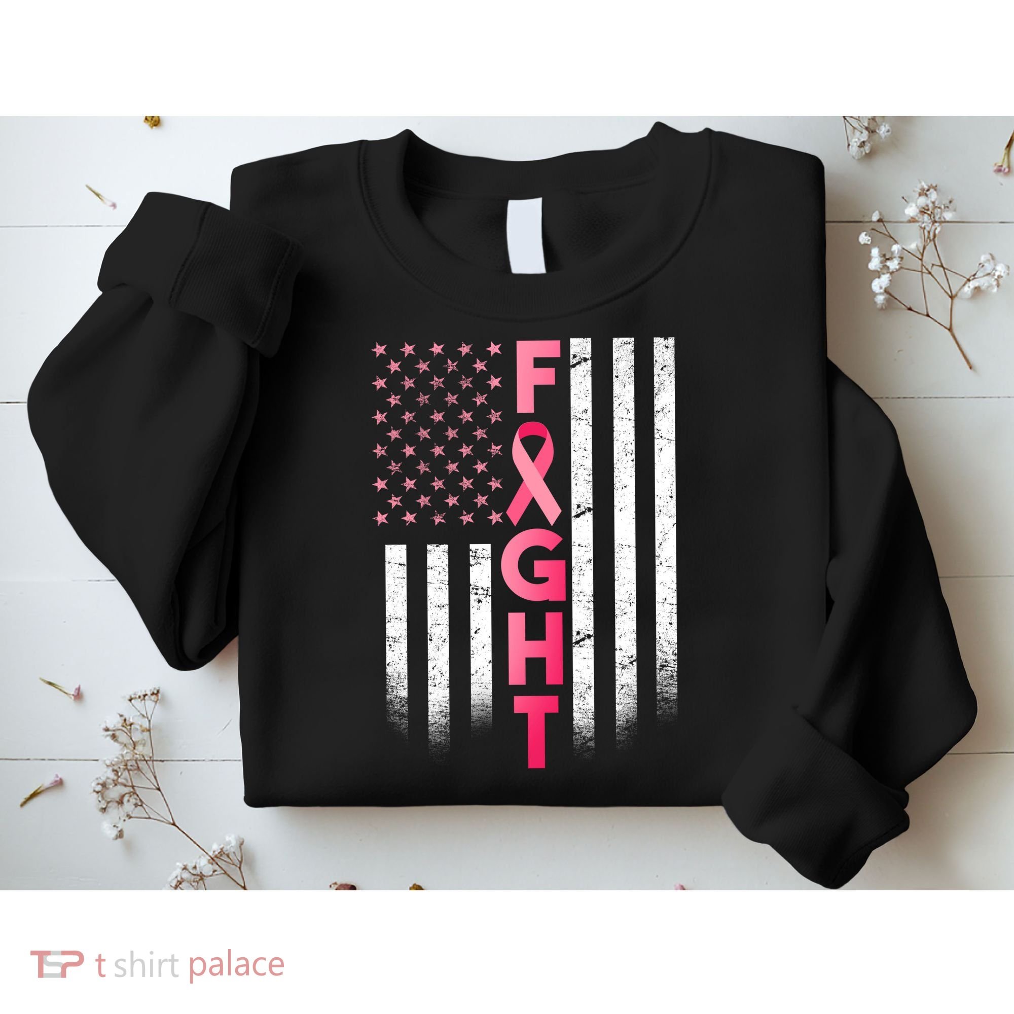 USA Breast Cancer Awareness Fight Logo Sweatshirt