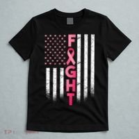 USA Breast Cancer Awareness Fight Logo T-Shirt thumb 5