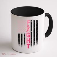 USA Breast Cancer Awareness Fight Logo Coffee Mug thumb 1