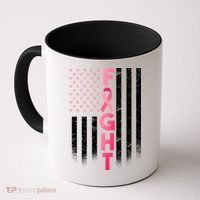 USA Breast Cancer Awareness Fight Logo Coffee Mug thumb 0