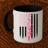 USA Breast Cancer Awareness Fight Logo Coffee Mug thumb 2