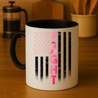 USA Breast Cancer Awareness Fight Logo Coffee Mug thumb 4