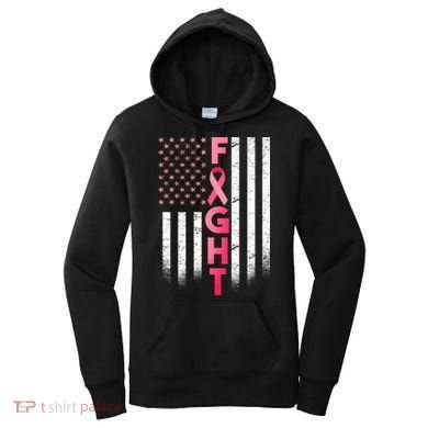 USA Breast Cancer Awareness Fight Logo Women's Hoodie
