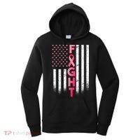 USA Breast Cancer Awareness Fight Logo Women's Hoodie thumb 0