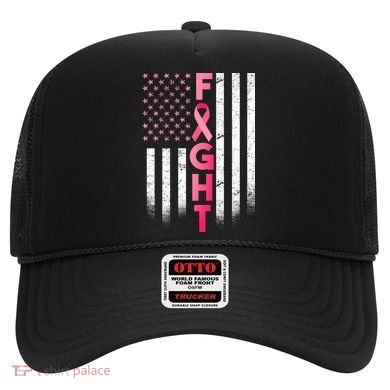 USA Breast Cancer Awareness Fight Logo Hat