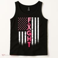 USA Breast Cancer Awareness Fight Logo Tank Top thumb 2