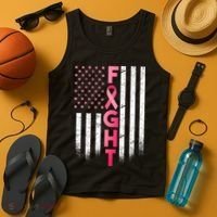 USA Breast Cancer Awareness Fight Logo Tank Top thumb 4