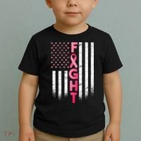 USA Breast Cancer Awareness Fight Logo Toddler T-Shirt thumb 2