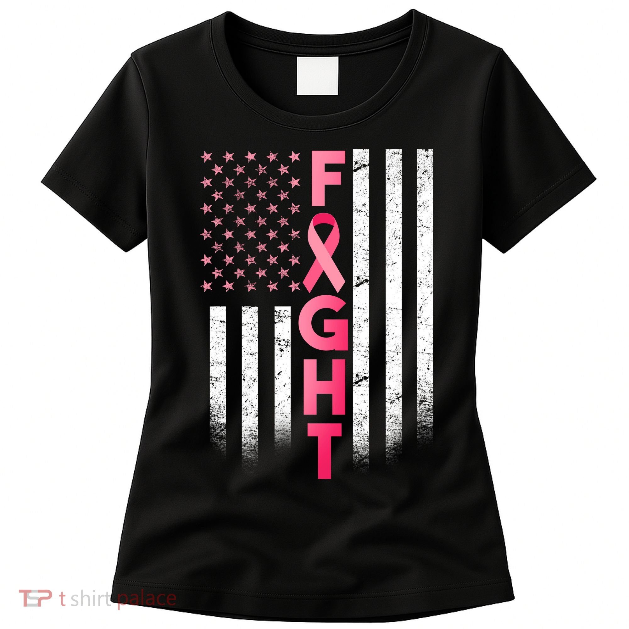 USA Breast Cancer Awareness Fight Logo Women's T-Shirt