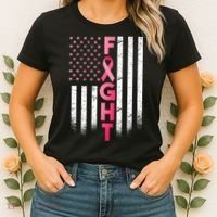 USA Breast Cancer Awareness Fight Logo Women's T-Shirt thumb 2