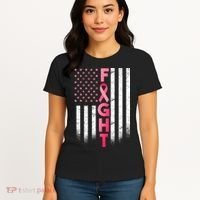 USA Breast Cancer Awareness Fight Logo Women's T-Shirt thumb 4