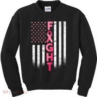USA Breast Cancer Awareness Fight Logo Kids Sweatshirt thumb 0