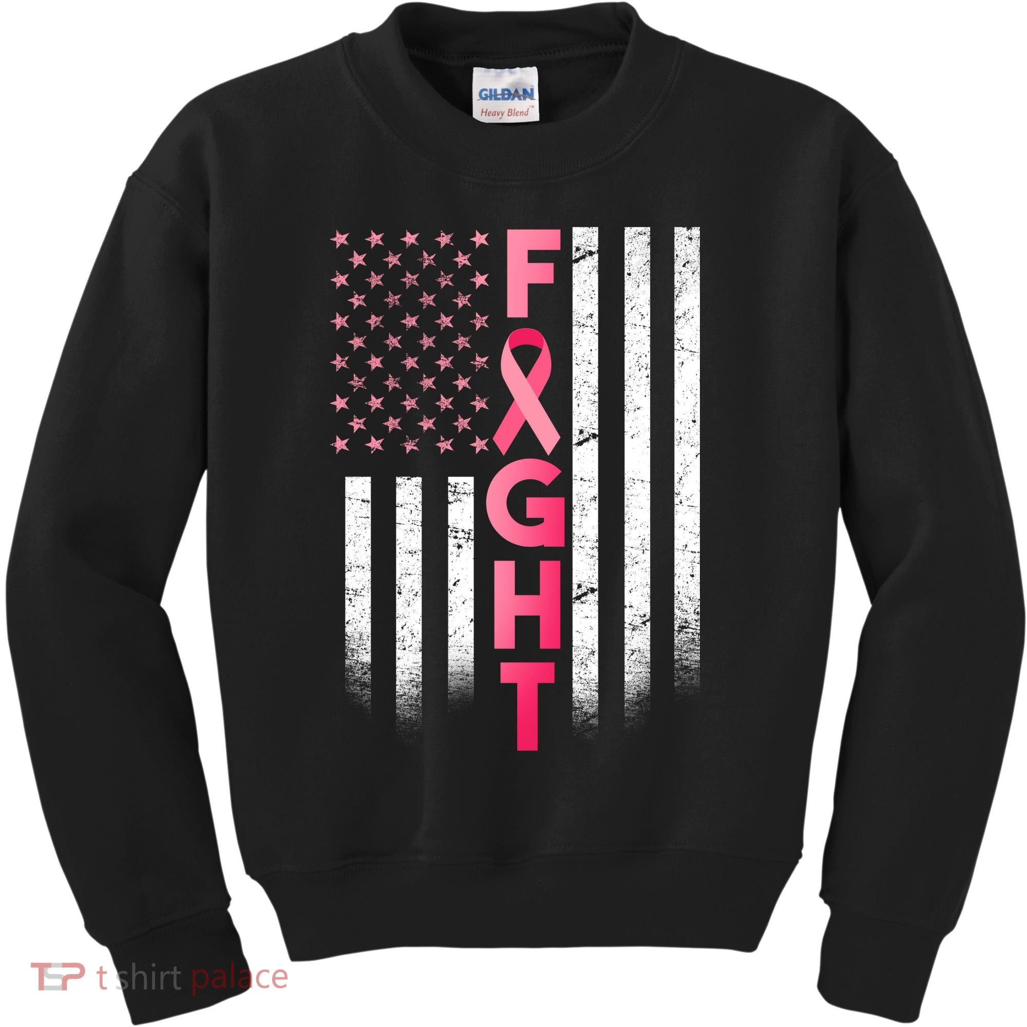 USA Breast Cancer Awareness Fight Logo Kids Sweatshirt