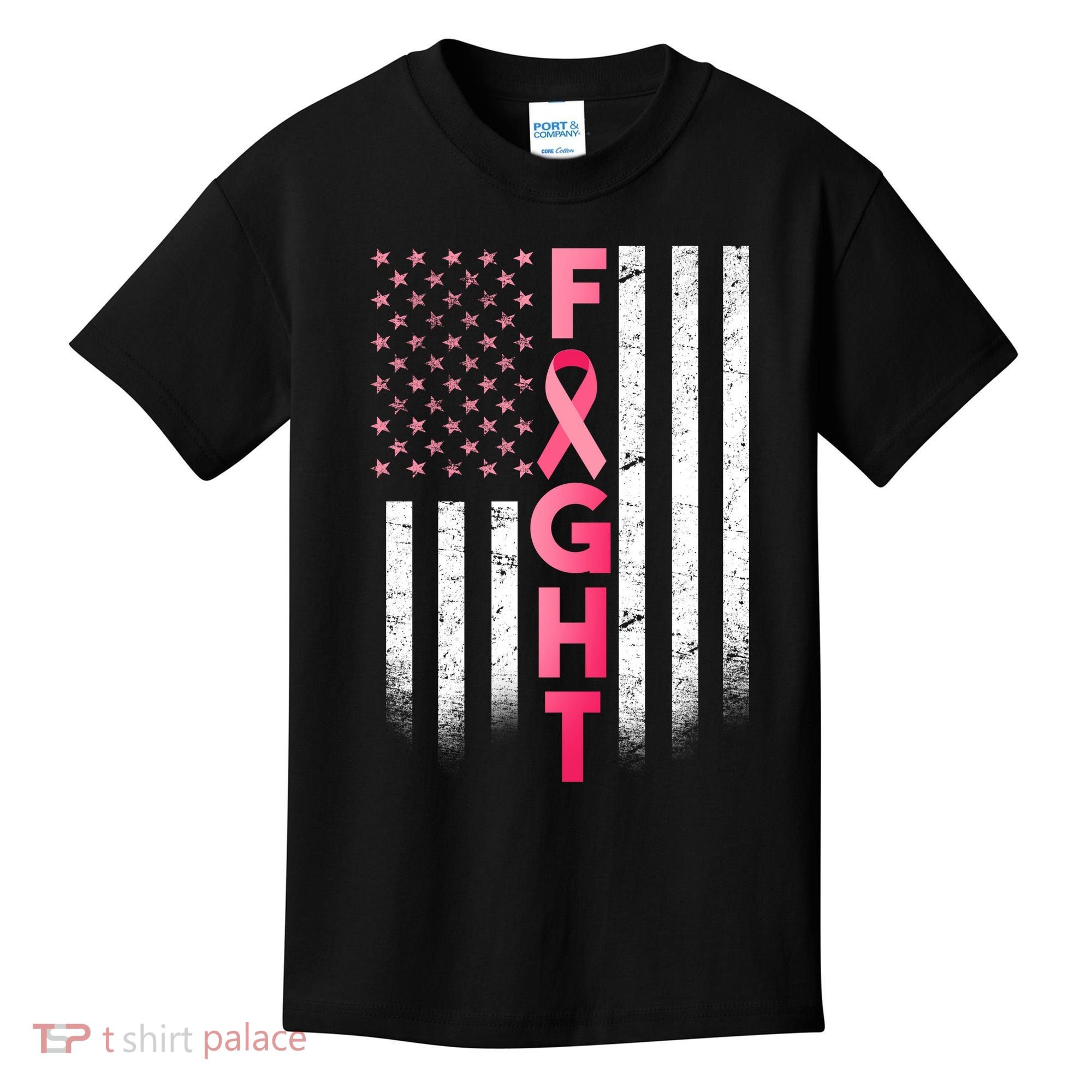 USA Breast Cancer Awareness Fight Logo Kids T-Shirt