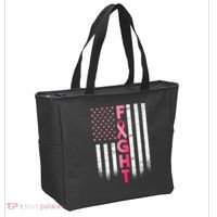 USA Breast Cancer Awareness Fight Logo Tote Bag thumb 2