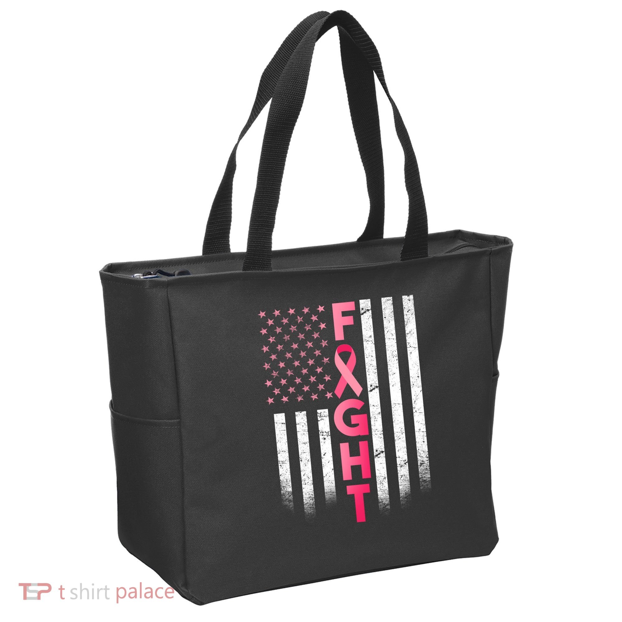 USA Breast Cancer Awareness Fight Logo Tote Bag