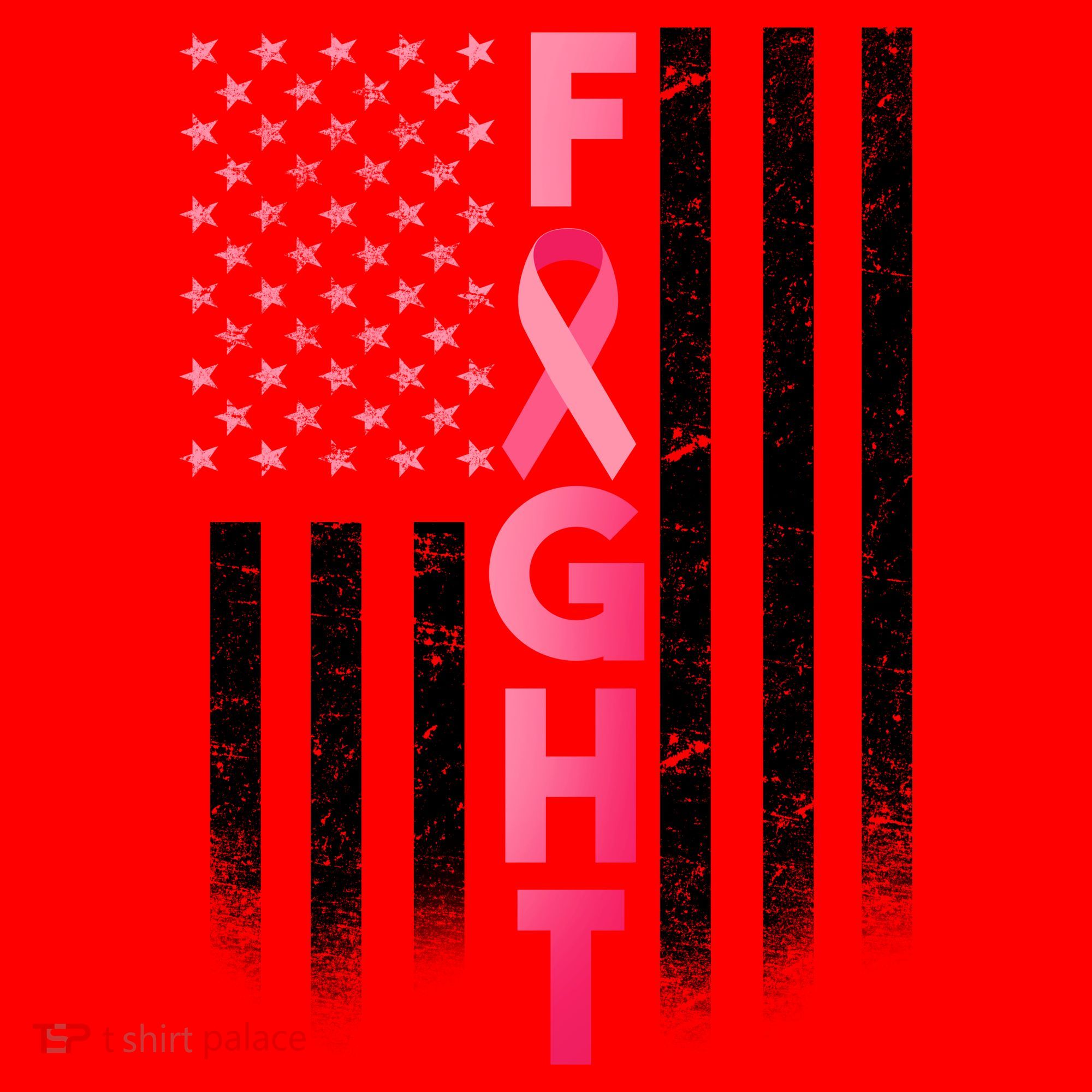 USA Breast Cancer Awareness Fight Logo Santa Hat